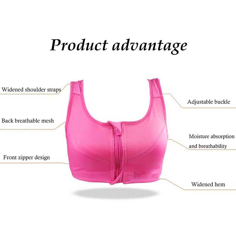 2022 Sports Bra Hot Women Gym Fitness Zipper High Impact Vest Active Wear Underwear Push Up Running Yoga Bra Sport Crop Tops · v3